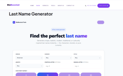 Last Name Generator: The Ultimate Tool for Finding the Perfect Surname