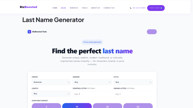 Last Name Generator: The Ultimate Tool for Finding the Perfect Surname