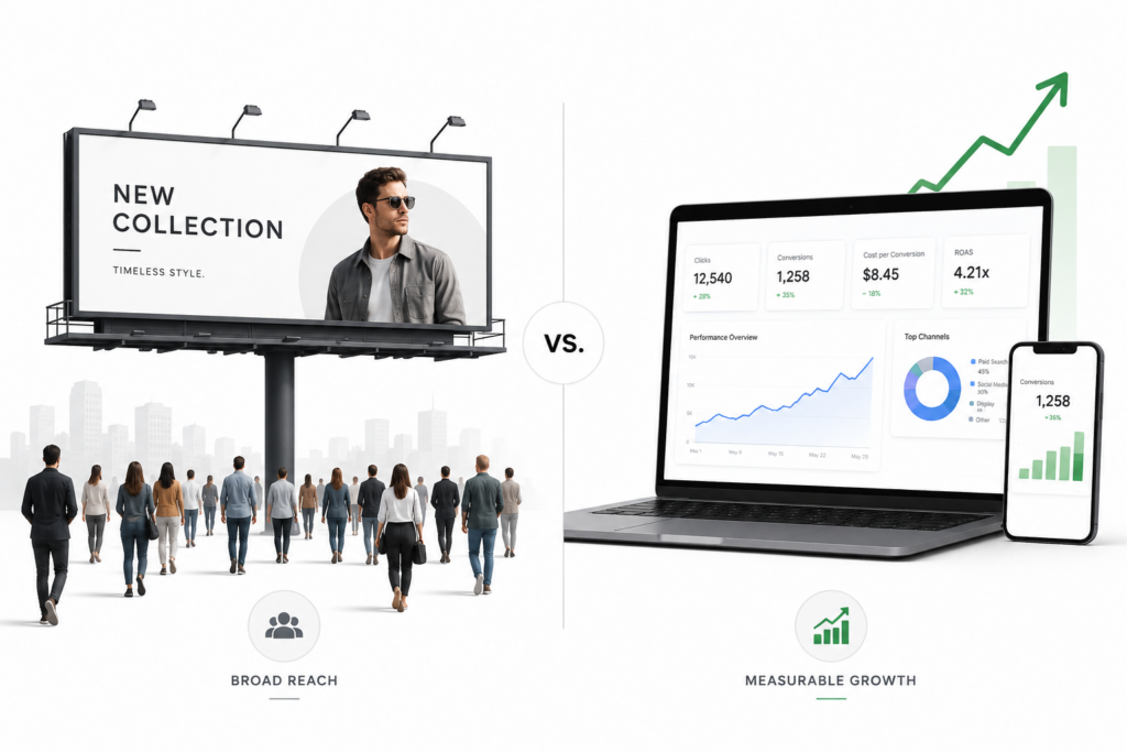 Traditional vs performance marketing comparison