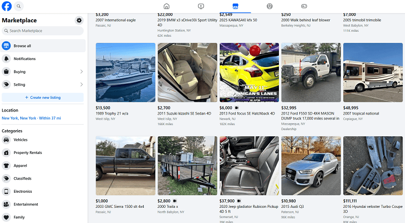 example of facebook marketplace